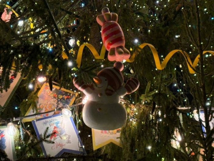 На Дворцовой площади зажгли главную новогоднюю ель Петербурга