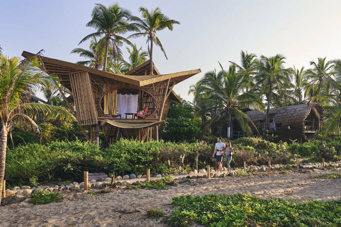 Бамбуковые домики на деревьях, которые не требуют подключения к коммуникациям