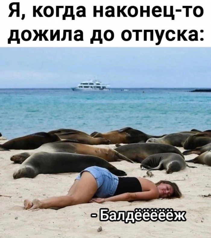 Смешные мемы и картинки про отпуск и отдых