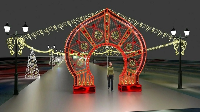 В Барнауле начали устанавливать новогодний городок на Мало-Тобольской