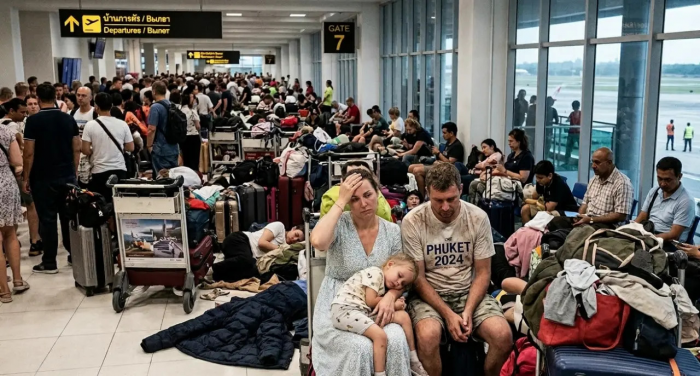 Самолёт «вспахал» полосу и запер 18 тысяч туристов на Пхукете
