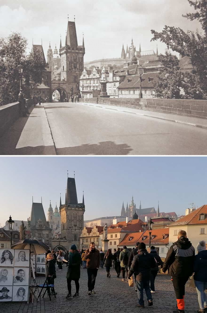 Турист показал изменения мира за 100 лет. Нашел старый фотоальбом и поехал по всем местам из фотографий