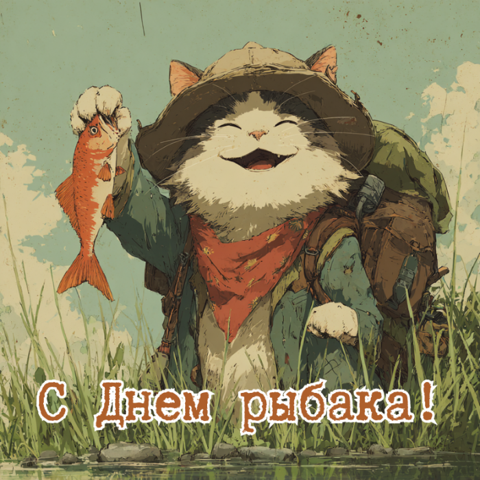 40 открыток на День рыбака: забавные картинки для тех, кто не представляет свою жизнь без удочки